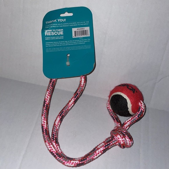 ASPCA Knotted Rope And Ball Toy For Dogs Pink And Black - Picture 2 of 3